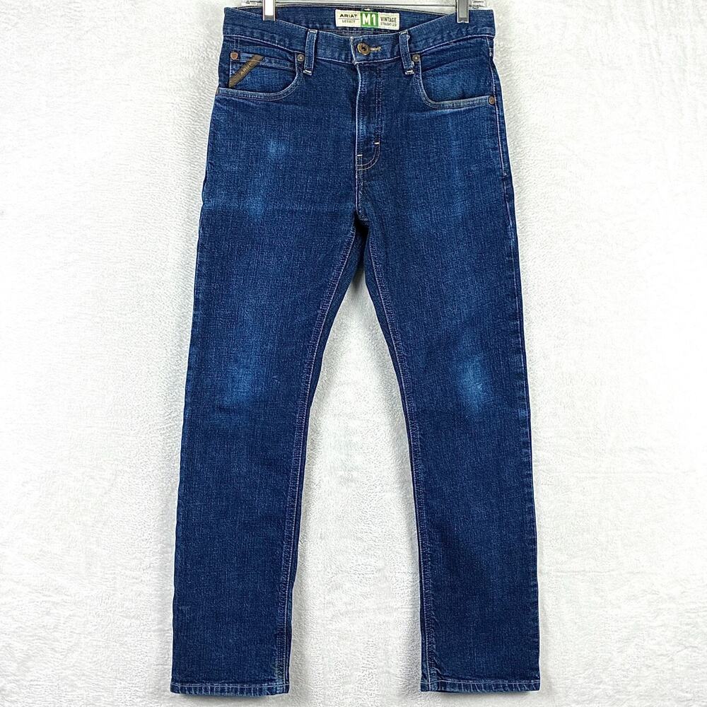 Ariat Jeans Mens 30x30 Legacy M1 VTG Straight Stretch Faded Western Workwear